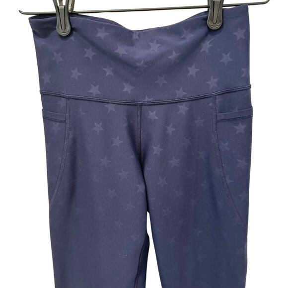 Old Navy Active High-Waisted PowerSoft Crop Leggings Blue with Star M - Picture 2 of 11